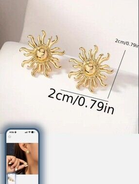 Gold Sun Earrings